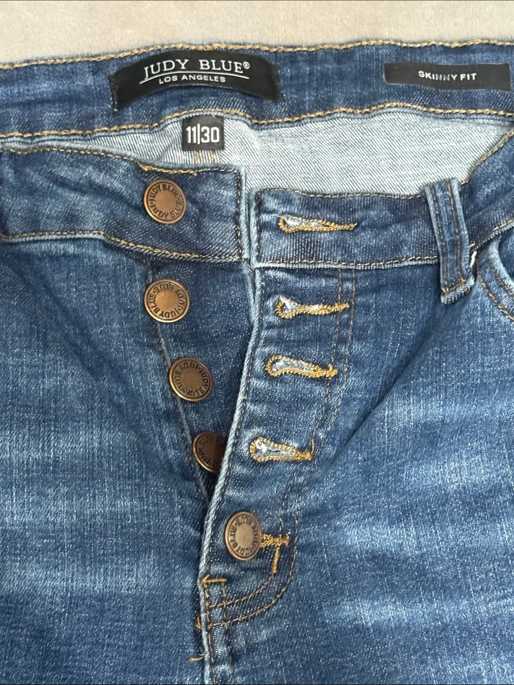 Judy Blue Dark Waffle Distressed Hi-Rise Skinny Jeans style# JB58307 item 72502